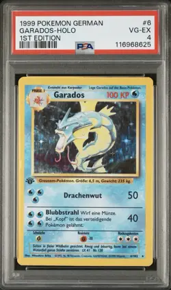 1999 Pokemon GERMAN 1st Edition Base Set Garados-Gyarados Holo 6/102 PSA 4 - Image 1