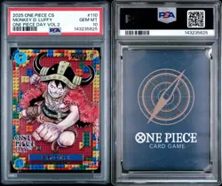 2025 One Piece CHINESE Card Game Monkey D. Luffy PCC One Piece Day'25 PSA 10 - Image 1