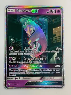 Pokemon TCG Shining Legends Mewtwo GX Secret Rare Card 78 Near Mint - Image 2