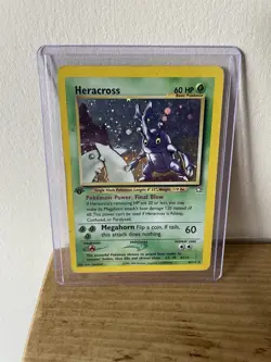 Pokemon Heracross 6/111 FIRST EDITION, Holo, Neo Genesis 2000 - Image 1