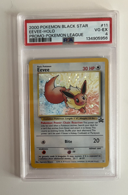 2000 Pokemon Eevee Holo Black Star Promo #11 - PSA 4 VG-EX - Image 3