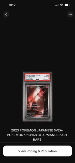 2023 POKEMON JPN SV2A-POKEMON 151 ART RARE #168 CHARMANDER PSA 10 - Image 4