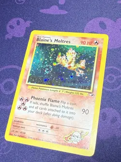 Pokemon TCG Blaine's Moltres Gym Heroes Holo Mint Holo Swirl - Image 1