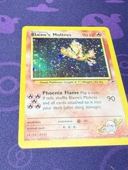 Pokemon TCG Blaine's Moltres Gym Heroes Holo Mint Holo Swirl - Image 2