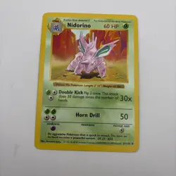 NIDORINO 37/102 SHADOWLESS UNCOMMON BASE SET POKEMON - Image 1