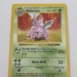 NIDORINO 37/102 SHADOWLESS UNCOMMON BASE SET POKEMON - Image 3