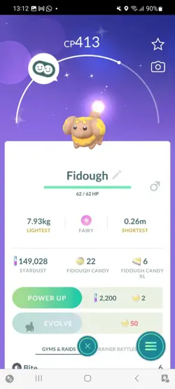 Pokemon Go (Stage 32) Shiny Fidough ( 22 Shinys ) - Image 2