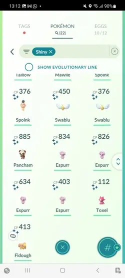 Pokemon Go (Stage 32) Shiny Fidough ( 22 Shinys ) - Image 4