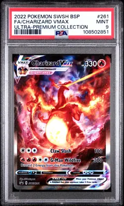 2022 POKEMON SWSH BLACK STAR PROMO #261 FULL ART/CHARIZARD VMAX PSA 9 - Image 1