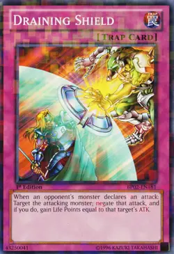 1x (EX) Draining Shield - BP02-EN181 - Mosaic Rare - 1st Edition YuGiOh - Image 1