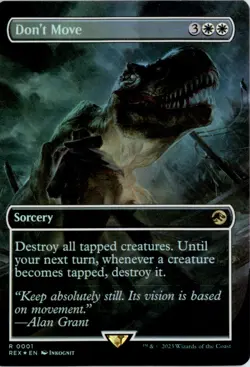 Don't Move (Borderless) Universes Beyond: Jurassic World Collection REX Foil NM - Image 1