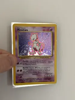 Pokemon TCG Base Set Mewtwo Holo Rare Card 10/102 HP - Image 1