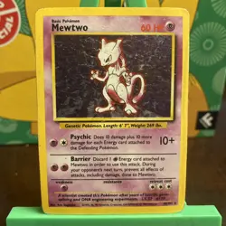 Pokemon TCG Base Set Mewtwo Holo Card 10/102 Rare 2000 WoTC HP - Image 1