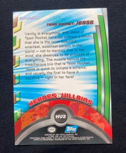 Topps 1999 Team Rocket Jesse Pokemon TV Card HV2 Blue Label (LP) - Image 2