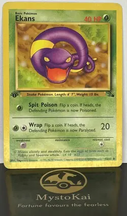 Ekans 1st Edition Fossil Pokemon TCG Card 46/62 NM Condition - Image 1
