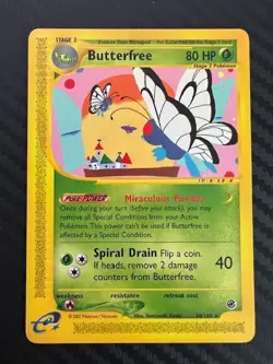 Pokemon TCG Butterfree Expedition Base Set Non-Holo Regular Rare 38/165 LP - Image 1