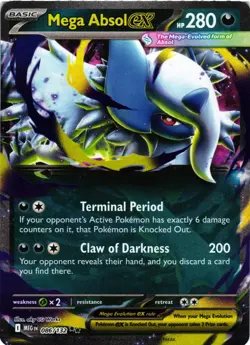 Pokemon TCG Mega Absol ex 086/132 Mega Evolution Double Rare NM - Image 1