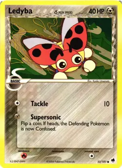 Pokemon TCG Ledyba (Delta Species) 53/101 Dragon Frontiers Common VLP - Image 1