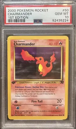 Pokemon Charmander 1st Edition 2000 Team Rocket #50 PSA 10 Gem Mint - Image 1
