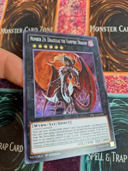 Yugioh Number 24: Dragulas the Vampiric Dragon DRL3-EN022 Secret Rare 1st Ed NM - Image 2