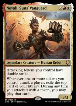Mint/Near-Mint, French - 1 x MTG Neyali, Suns' Vanguard - Foil Commander Phyrexi - Image 1