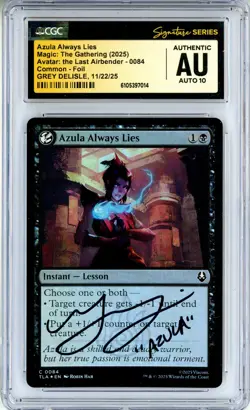 CGC Authentic Auto 10 Grey Delisle Azula Always Lies Avatar: The Last Airbender - Image 1