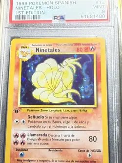 1999 Pokemon SPANISH 1st Edition Base Set Ninetales Holo 12/102 PSA 9 MINT - Image 3