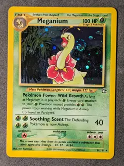 Meganium 10/111 Holo Rare 2000 Neo Genesis Pokemon Card - NM - With Swirl 🌀 - Image 1