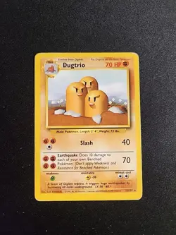 Dugtrio - 19/102 -LP- Pokemon Base Set Unlimited Rare Card WOTC - Image 1