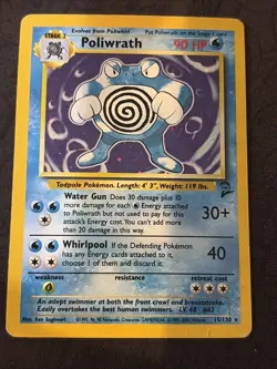 Poliwrath 15/130 Base Set 2 Holo MP Pokemon Card - Image 1