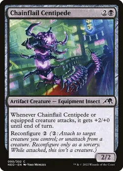 NM Foil Chainflail Centipede, Kamigawa Neon Dynasty, Magic the Gathering, 90 - Image 1