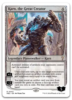 Karn, the Great Creator (White Border) #3 (NM) Mystery Booster 2 MB2 Magic MTG - Image 1