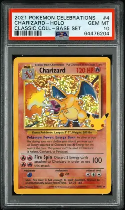 2021 Pokemon Celebrations Charizard - Holo Classic Coll- Base Set #4 PSA 10 - Image 2