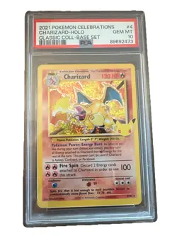 Charizard Holo Classic Coll Base Set Pokemon Celebrations 2021 4 PSA 10 - Image 1