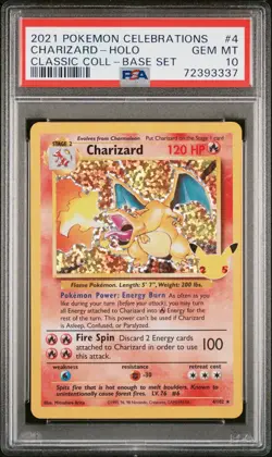 2021 Pokemon Celebrations Charizard - Holo Classic Coll- Base Set #4 PSA 10 - Image 1