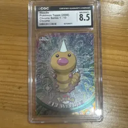 Pokemon 2000 Topps Chrome Pokemon Series 1 #13 Weedle- NM/MINT - CGC 8.5 Chrome - Image 1