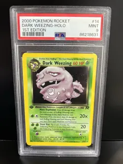 Pokemon Team Rocket Dark Weezing 14/82 1st Edition Holo PSA 9 2000 - Image 1