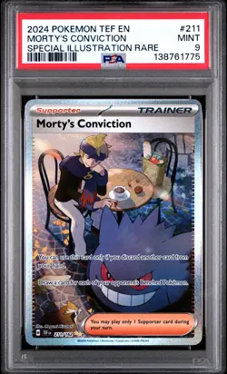 Morty's Conviction 211/162 Special Illustration Rare Pokemon PSA 9 *775 - Image 1