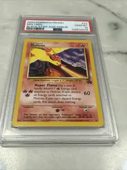 2000 WOTC POKEMON MOVIE MOLTRES #21 BLACK STAR PROMO AOKI ERROR PSA 10 GEM MT C - Image 2
