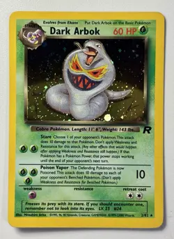 Dark Arbok 2/82 Team Rocket Holographic Rare Pokemon TCG English - Image 1