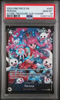 PSA 10 Perona OP06-093 (Store Treasure Cup Champ) 2024 One Piece (Gem Mint 10) - Image 1