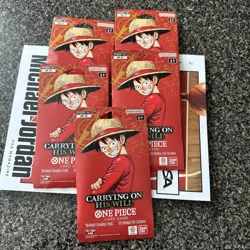 One Piece OP-13 Carrying on His Will Sleeved Booster Packs (Lot of 5 sealed) - Image 1