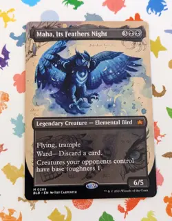 Magic The Gathering - Maha, Its Feathers Night (Borderless) Bloomburrow MTG - Image 1