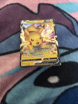 Pokemon Card Pikachu V Thunderbolt 200 HP 190 Basic - Image 1