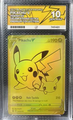 Pokemon TCG SWSH145 Pikachu V Celebrations UPC Promo - Ace 10 Gem Mint 💎 - Image 1