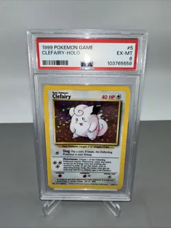 1999 Pokemon TCG - Clefairy 5/102 Rare #5 Holo Vintage PSA 6 Graded 12/2025 - Image 1