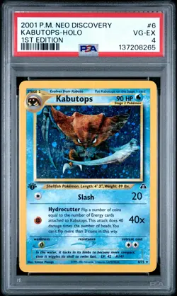 2001 POKEMON NEO DISCOVERY 1ST ED #6 KABUTOPS-HOLO PSA 4 - Image 1