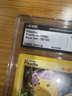 1999 Pokemon Base Set 58/102 Yellow Cheeks Pikachu CGC 10 GEM MINT - Image 2