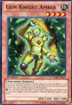 Gem-Knight Amber - HA06-EN033 - Super Rare - 1st Edition NM Yugioh Hidden Arsena - Image 1