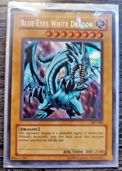 Yugioh Blue-Eyes White Dragon BPT-009 Secret Rare NM clean - Image 1
